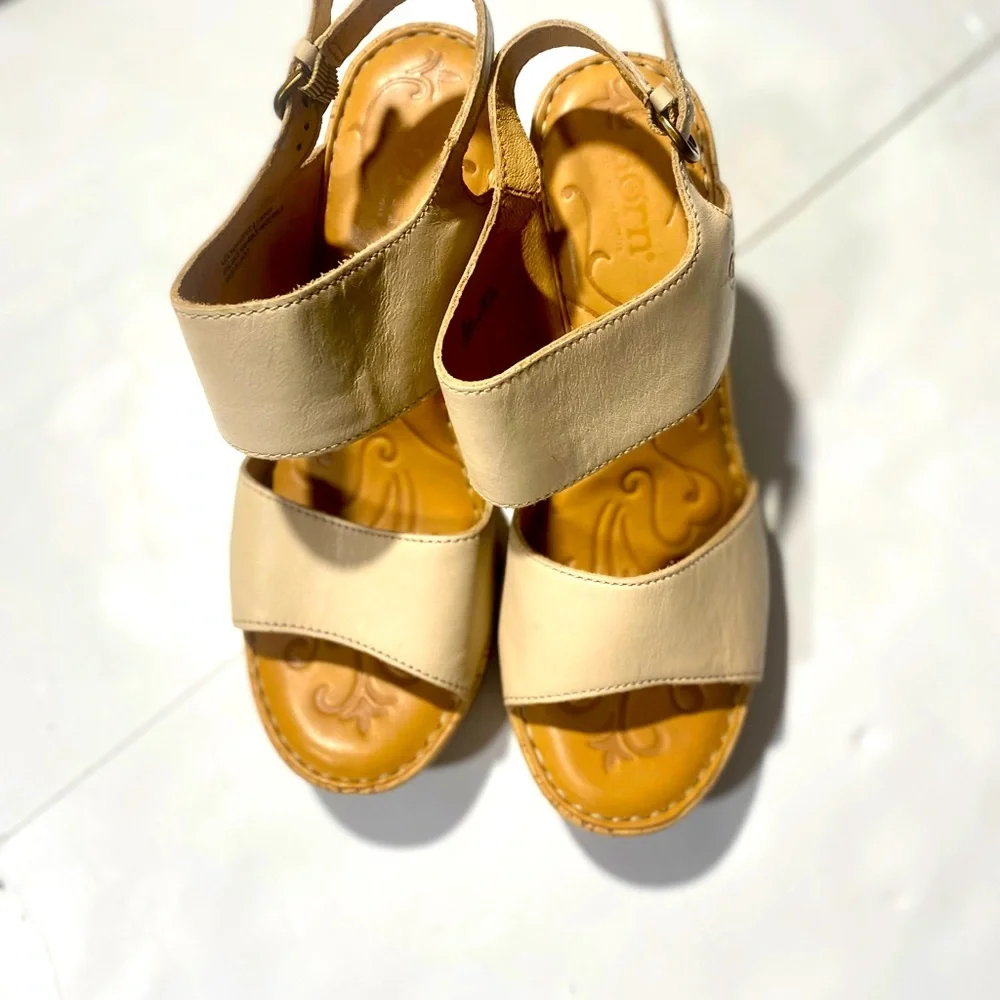 Born Women's Nude Cork Platform Sandals